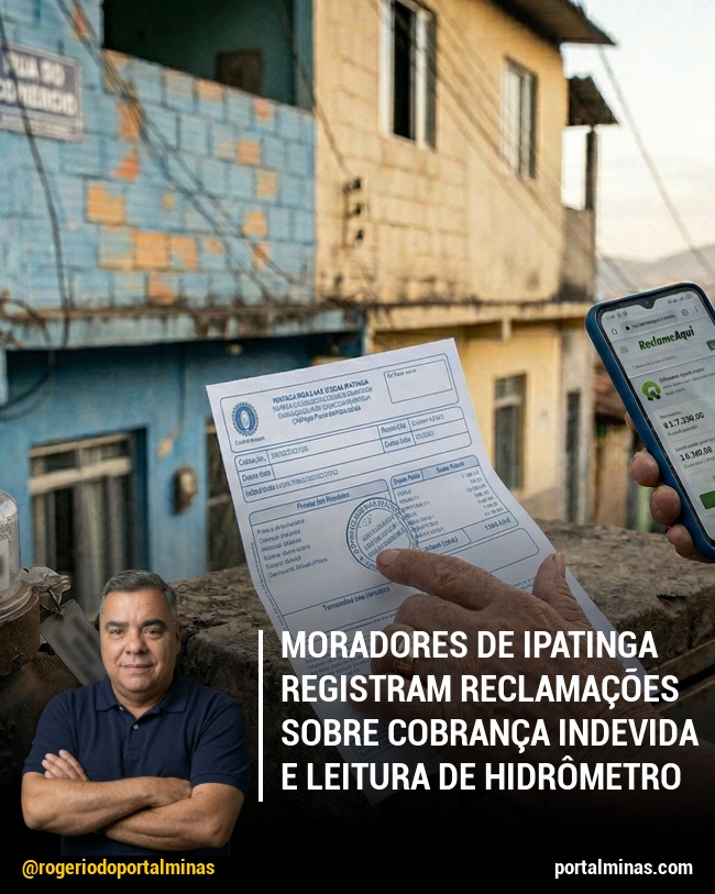 Moradores de Ipatinga registram reclamações sobre cobrança indevida e leitura de hidrômetro