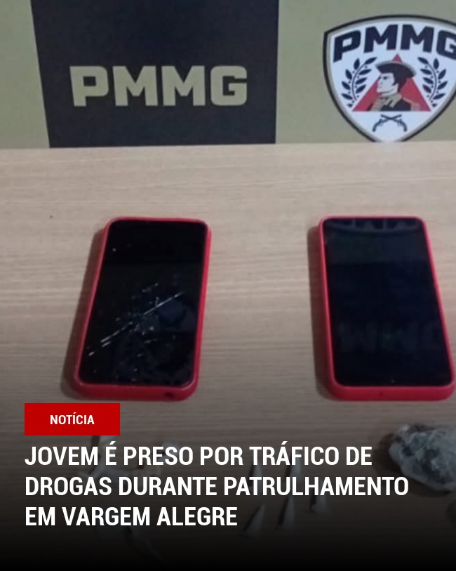 Jovem é preso por tráfico de drogas durante patrulhamento em Vargem Alegre