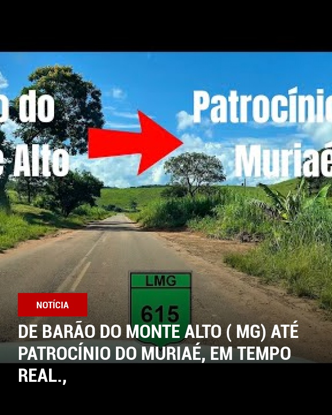 De Barão do Monte Alto ( MG) até Patrocínio do Muriaé, em tempo real.,