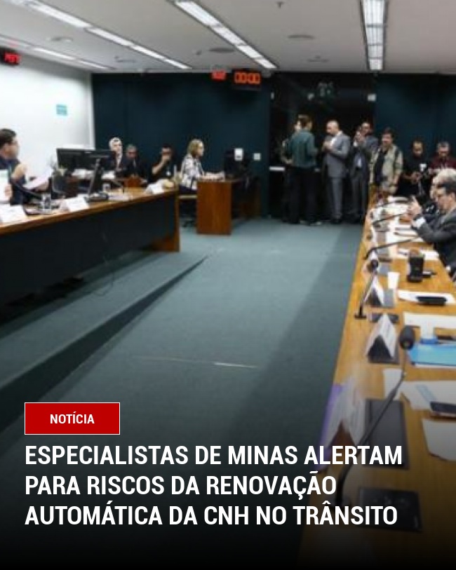 Especialistas de Minas alertam para riscos da renovação automática da CNH no trânsito