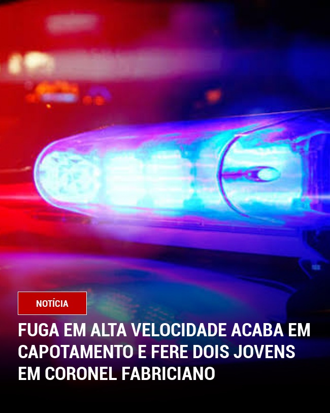 Fuga em Alta Velocidade Acaba em Capotamento e Fere Dois Jovens em Coronel Fabriciano