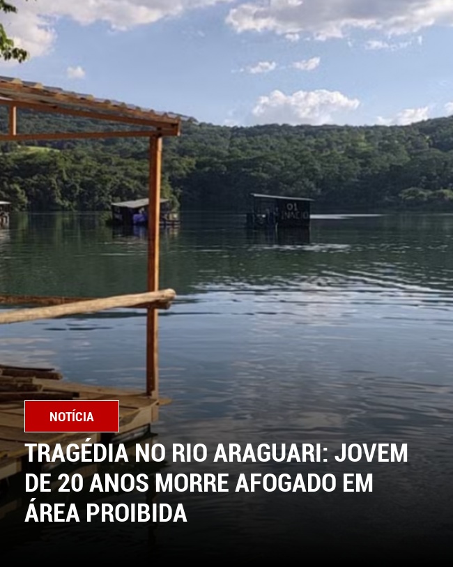 Tragédia no Rio Araguari: Jovem de 20 anos morre afogado em área proibida