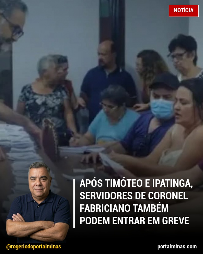Após Timóteo e Ipatinga, servidores de Coronel Fabriciano também podem entrar em greve