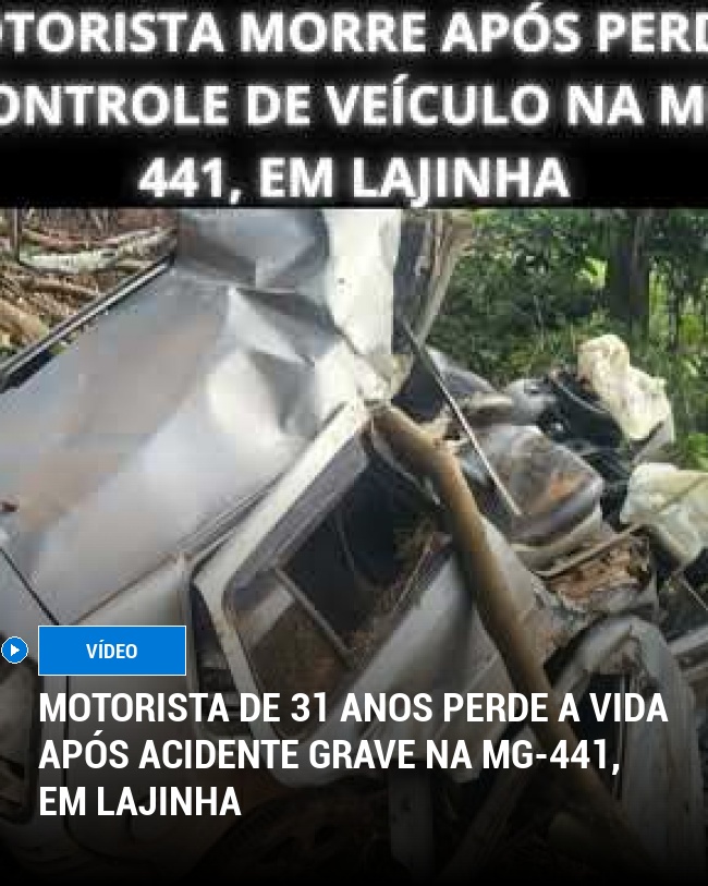 Motorista de 31 anos perde a vida após acidente grave na MG-441, em Lajinha
