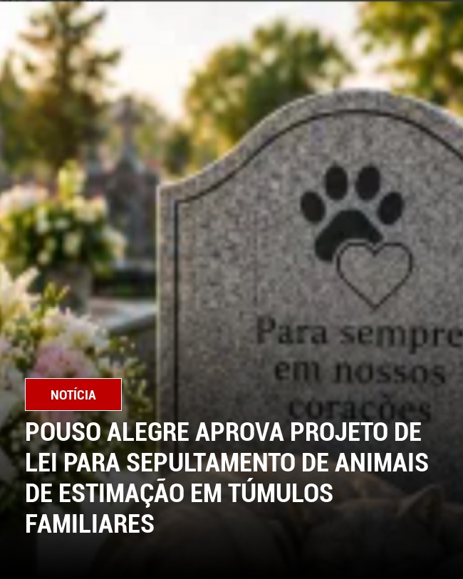 Pouso Alegre Aprova Projeto de Lei para Sepultamento de Animais de Estimação em Túmulos Familiares