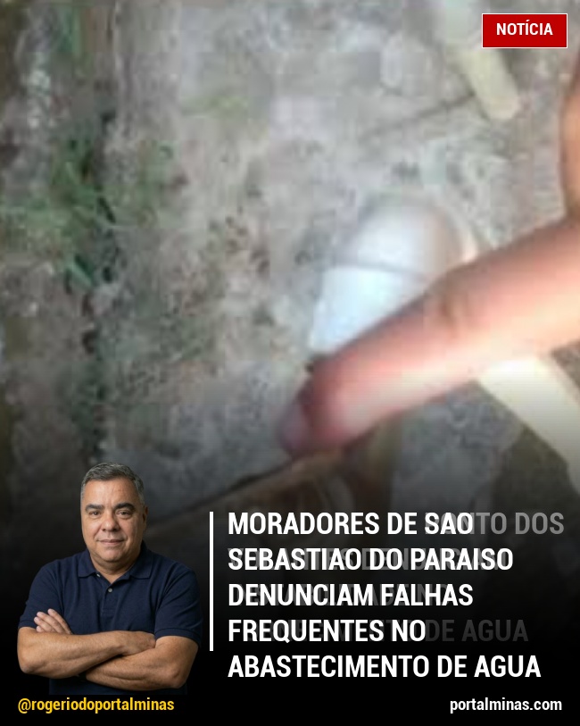 Moradores de Sao Sebastiao do Paraiso denunciam falhas frequentes no abastecimento de agua