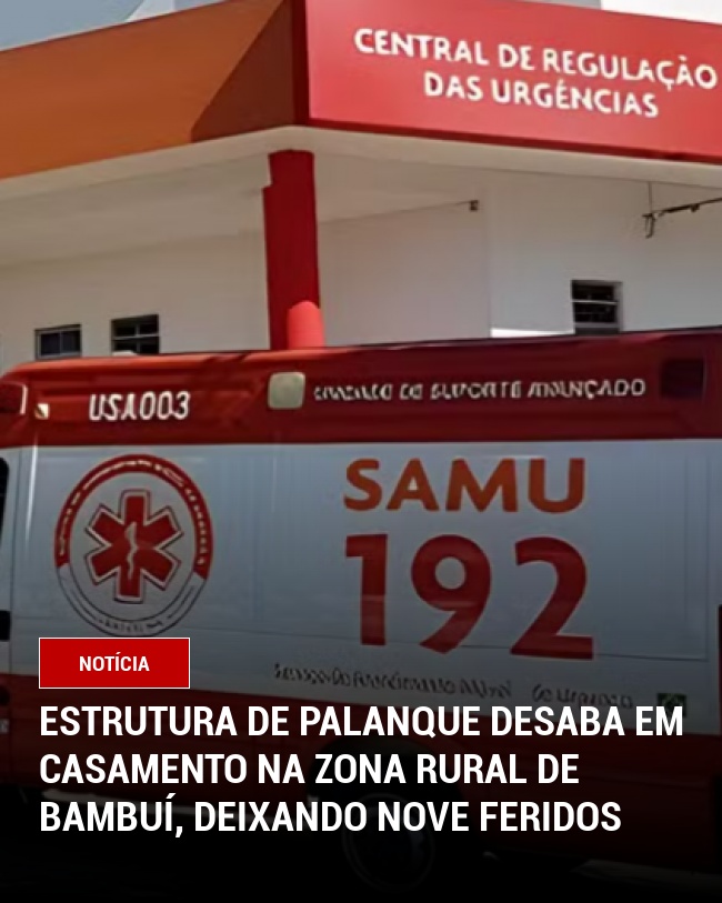 Estrutura de Palanque Desaba em Casamento na Zona Rural de Bambuí, Deixando Nove Feridos