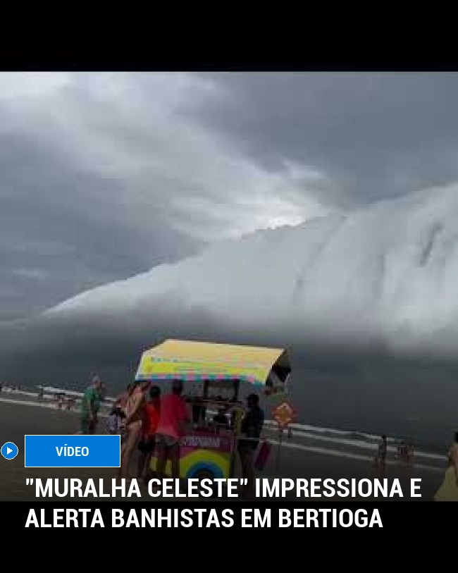"Muralha Celeste" Impressiona e Alerta Banhistas em Bertioga