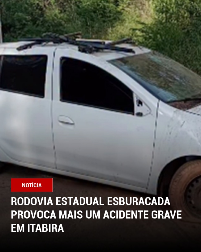Rodovia estadual esburacada provoca mais um acidente grave em Itabira