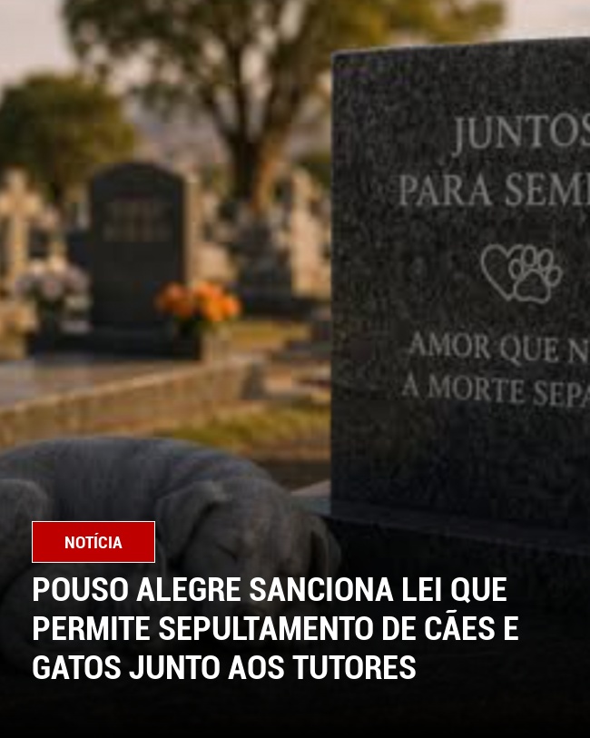 Pouso Alegre sanciona lei que permite sepultamento de cães e gatos junto aos tutores