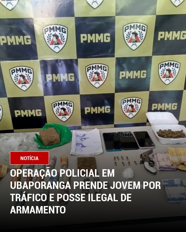 Operação Policial em Ubaporanga Prende Jovem por Tráfico e Posse Ilegal de Armamento