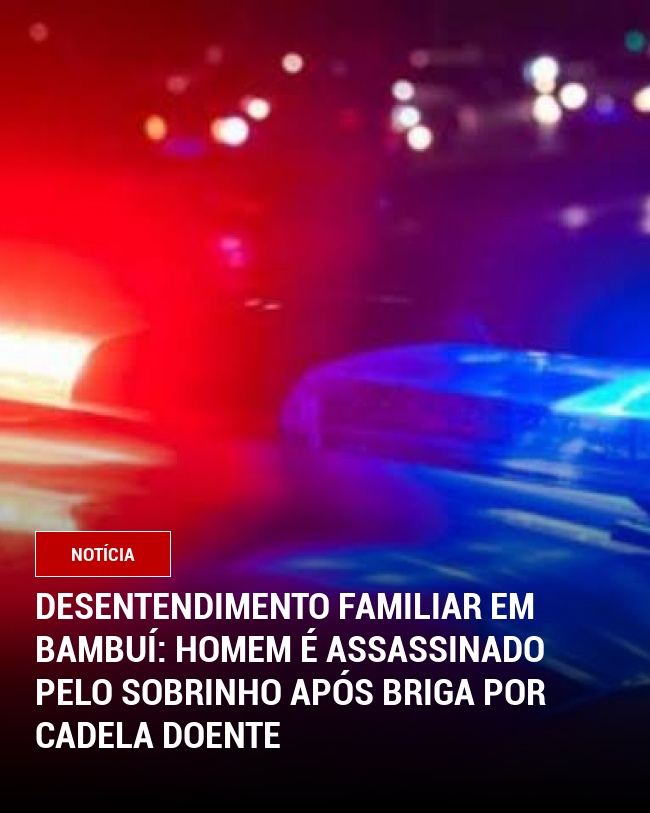 Desentendimento familiar em Bambuí: Homem é assassinado pelo sobrinho após briga por cadela doente