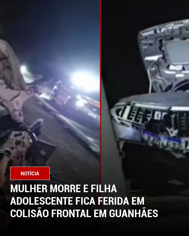 Mulher morre e filha adolescente fica ferida em colisão frontal em Guanhães