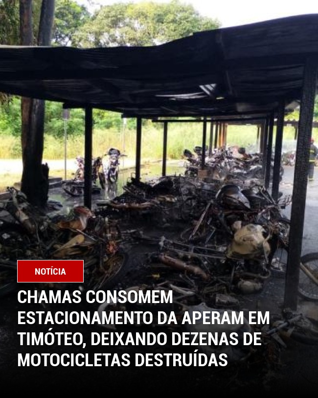 Chamas Consomem Estacionamento da Aperam em Timóteo, Deixando Dezenas de Motocicletas Destruídas