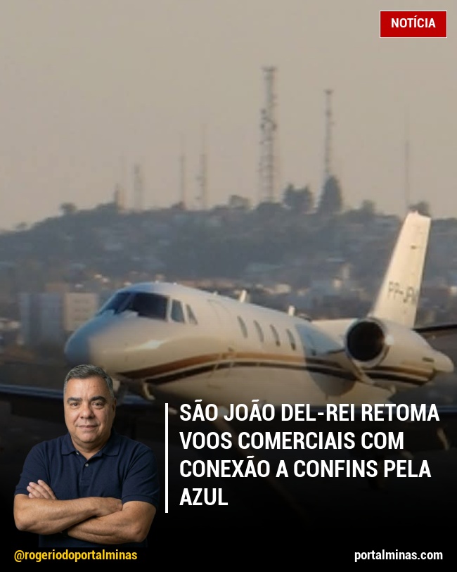 São João del-Rei retoma voos comerciais com conexão a Confins pela Azul