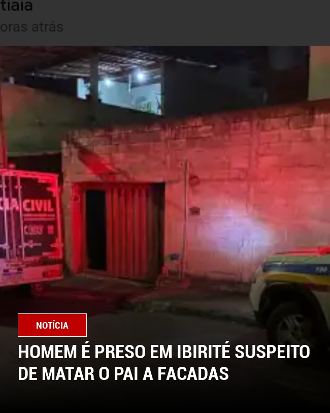 Homem é preso em Ibirité suspeito de matar o pai a facadas