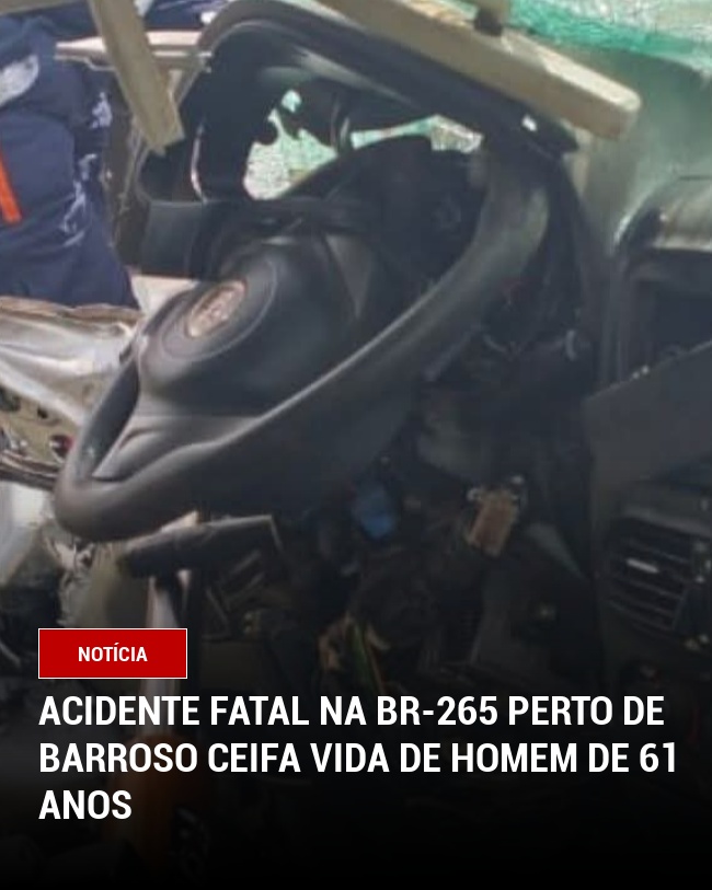 Acidente Fatal na BR-265 Perto de Barroso Ceifa Vida de Homem de 61 Anos