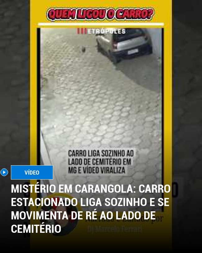 Mistério em Carangola: Carro estacionado liga sozinho e se movimenta de ré ao lado de cemitério