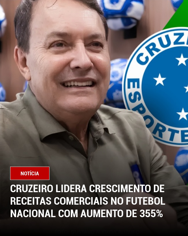 Cruzeiro Lidera Crescimento de Receitas Comerciais no Futebol Nacional com Aumento de 355%