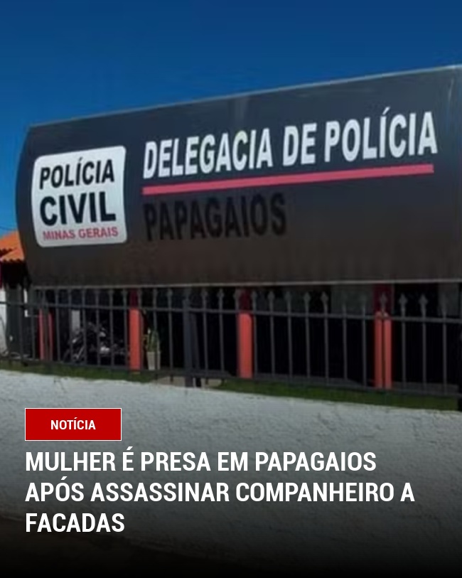 Mulher é presa em Papagaios após assassinar companheiro a facadas