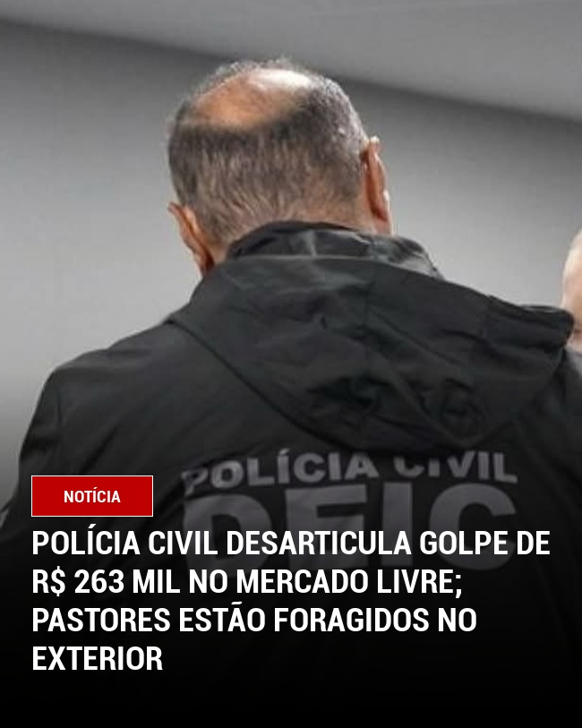 Polícia Civil desarticula golpe de R$ 263 mil no Mercado Livre; pastores estão foragidos no exterior