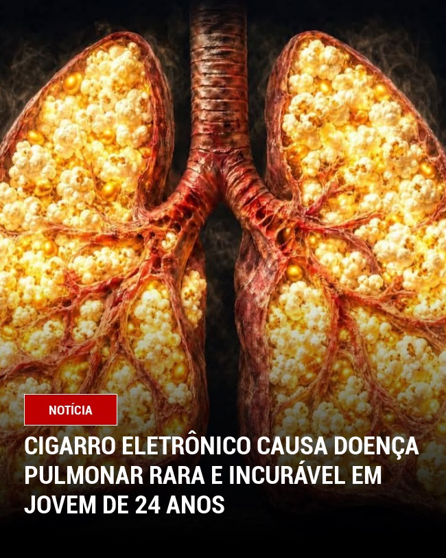 Cigarro eletrônico causa doença pulmonar rara e incurável em jovem de 24 anos