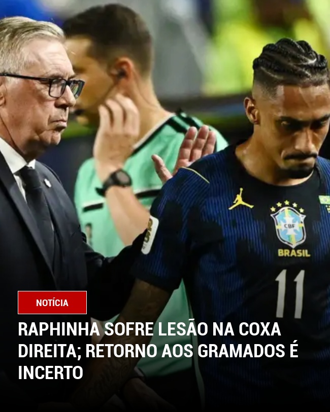 Raphinha sofre lesão na coxa direita; retorno aos gramados é incerto