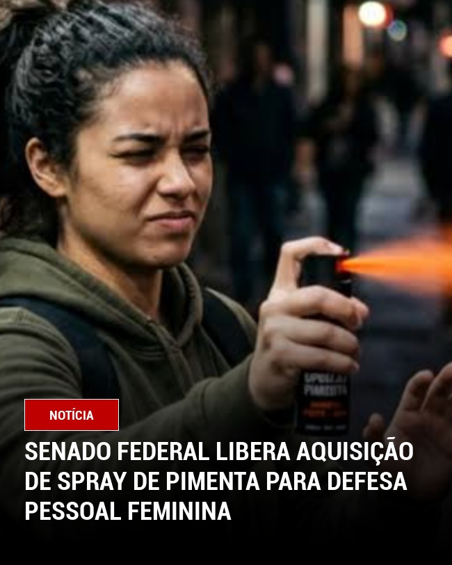 Senado Federal libera aquisição de spray de pimenta para defesa pessoal feminina