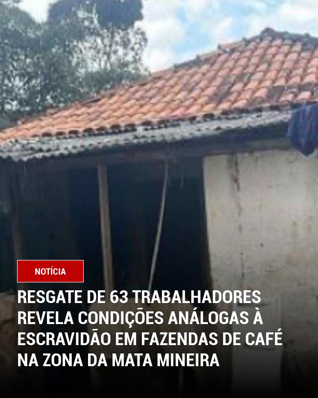 Resgate de 63 Trabalhadores Revela Condições Análogas à Escravidão em Fazendas de Café na Zona da Mata Mineira