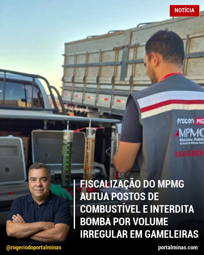 Fiscalização do MPMG autua postos de combustível e interdita bomba por volume irregular em Gameleiras