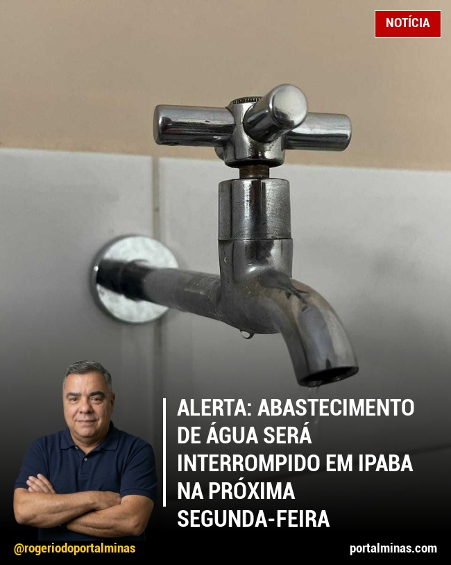 Alerta: Abastecimento de Água Será Interrompido em Ipaba na Próxima Segunda-Feira