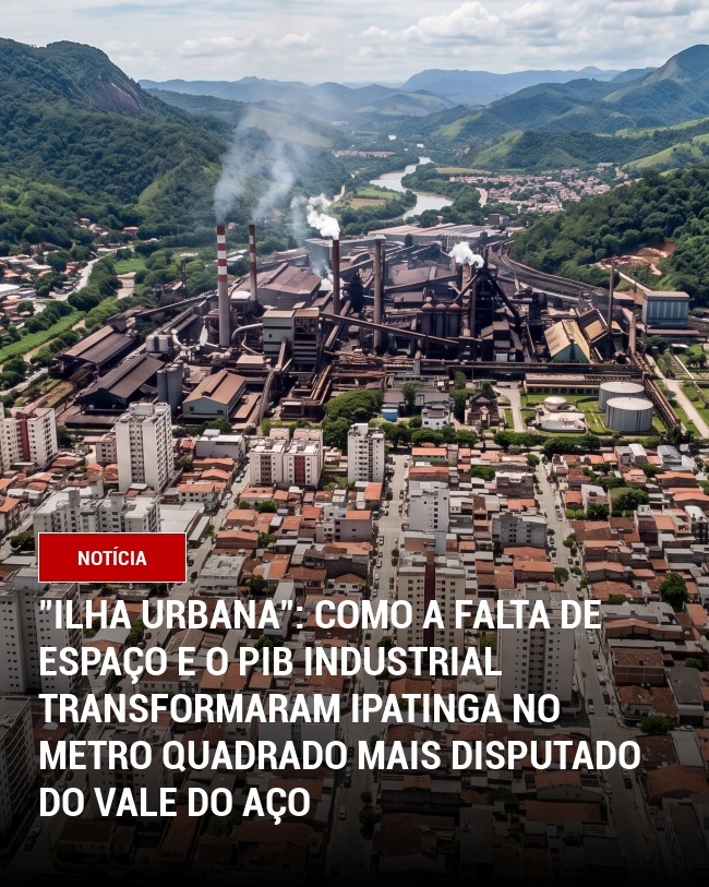"Ilha urbana": Como a falta de espaço e o PIB industrial transformaram Ipatinga no metro quadrado mais disputado do Vale do Aço