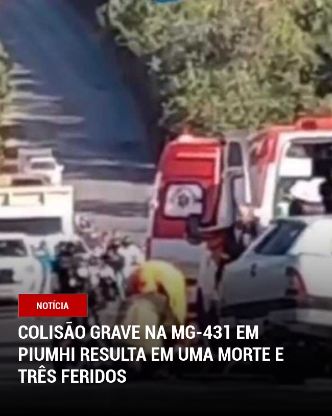 Colisão grave na MG-431 em Piumhi resulta em uma morte e três feridos