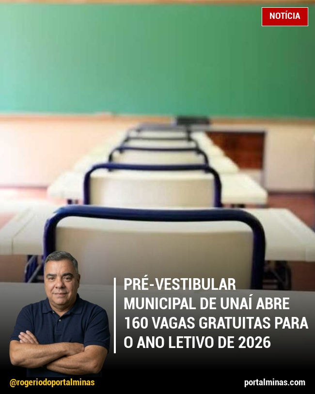 Pré-Vestibular Municipal de Unaí Abre 160 Vagas Gratuitas para o Ano Letivo de 2026