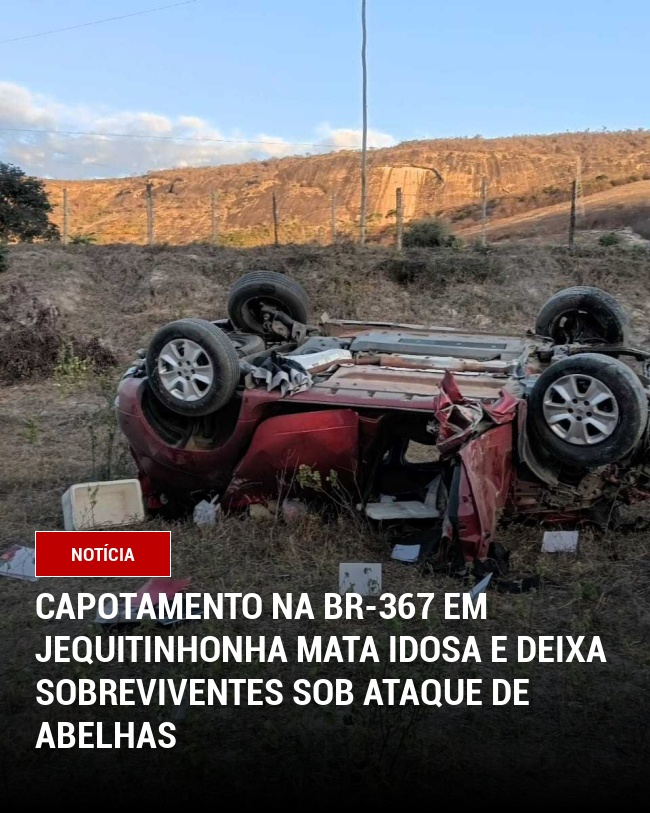 Capotamento na BR-367 em Jequitinhonha Mata Idosa e Deixa Sobreviventes Sob Ataque de Abelhas