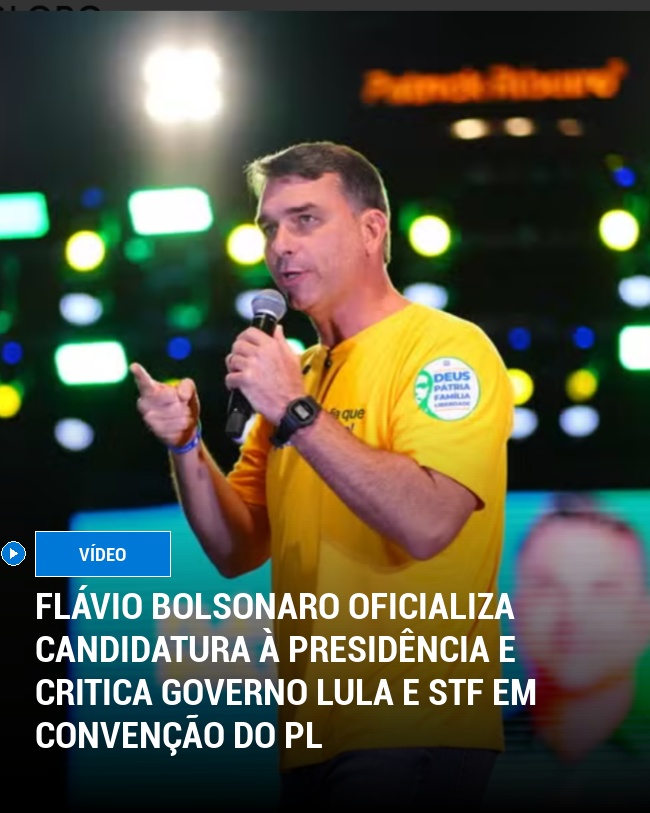Flávio Bolsonaro Oficializa Candidatura à Presidência e Critica Governo Lula e STF em Convenção do PL
