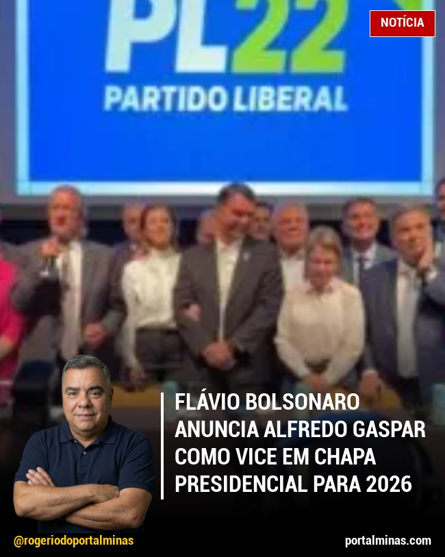 Flávio Bolsonaro Anuncia Alfredo Gaspar como Vice em Chapa Presidencial para 2026