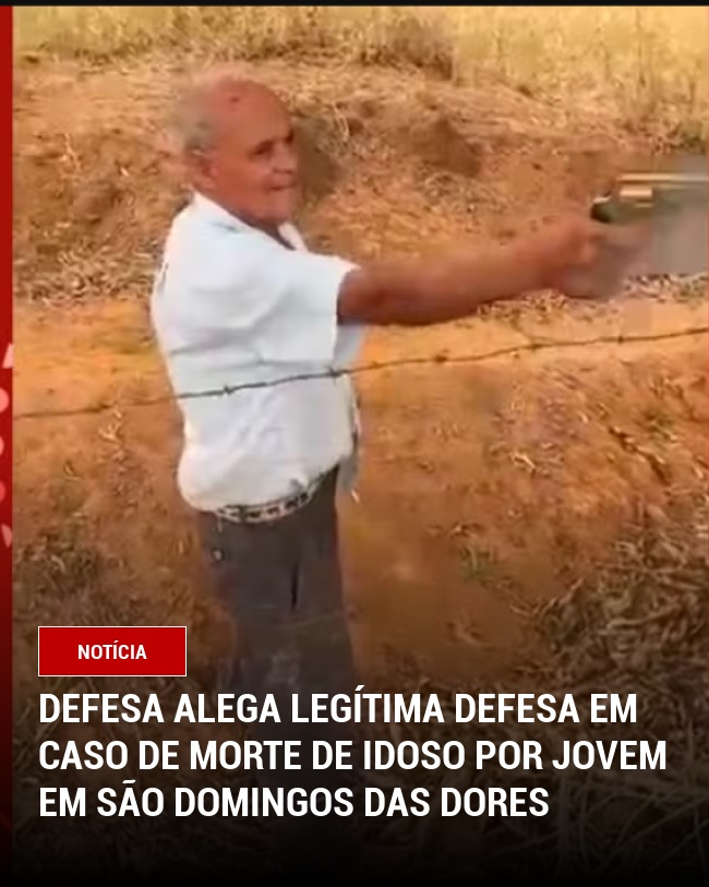 Defesa alega legítima defesa em caso de morte de idoso por jovem em São Domingos das Dores