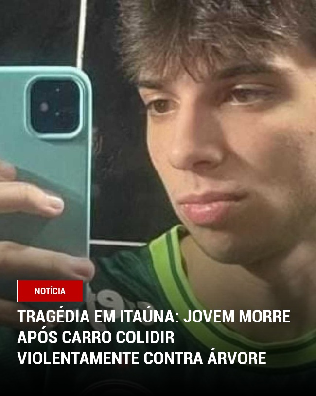 Tragédia em Itaúna: Jovem Morre Após Carro Colidir Violentamente Contra Árvore