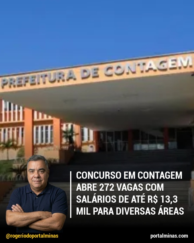 Concurso em Contagem Abre 272 Vagas com Salários de Até R$ 13,3 Mil para Diversas Áreas