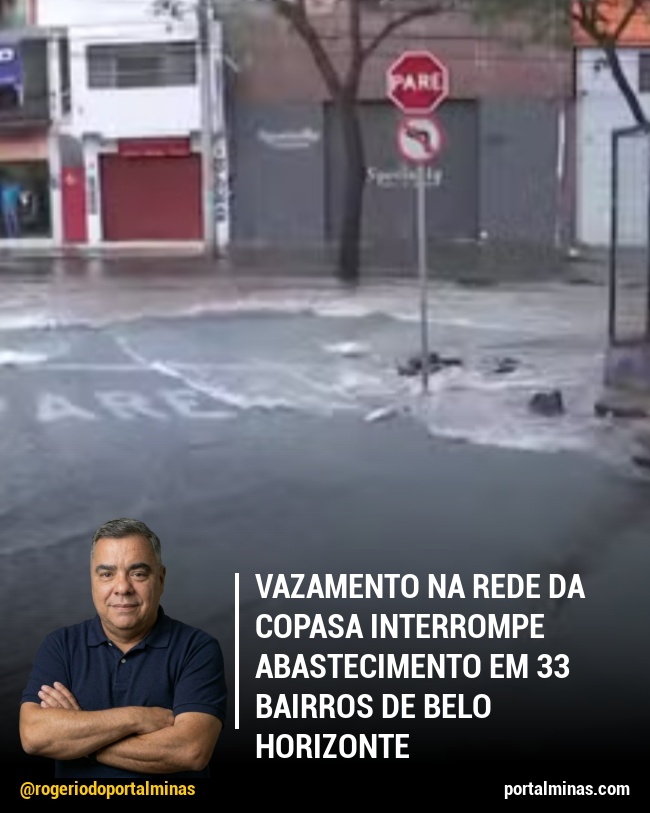 Vazamento na Rede da Copasa Interrompe Abastecimento em 33 Bairros de Belo Horizonte