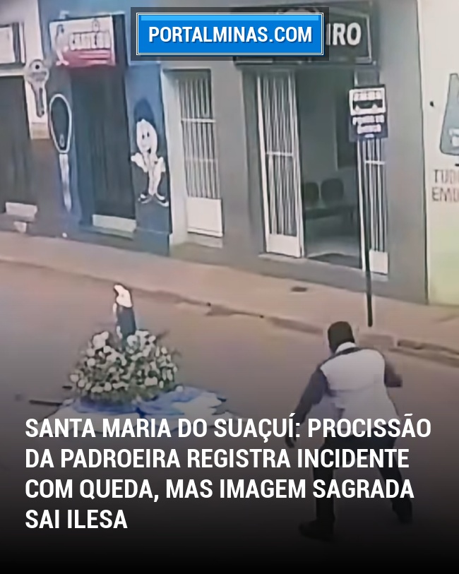 Santa Maria do Suaçuí: Procissão da Padroeira Registra Incidente com Queda, mas Imagem Sagrada Sai Ilesa