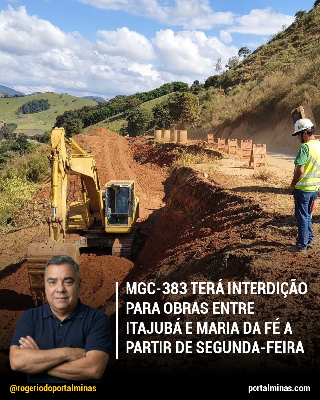 MGC-383 terá interdição para obras entre Itajubá e Maria da Fé a partir de segunda-feira