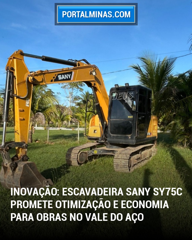 Inovação: Escavadeira Sany SY75C Promete Otimização e Economia para Obras no Vale do Aço