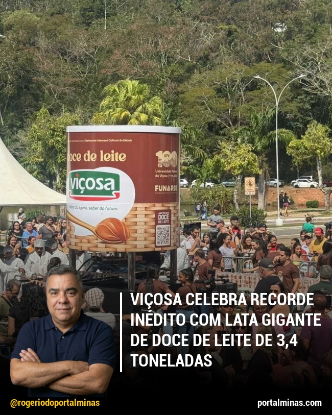 Viçosa Celebra Recorde Inédito com Lata Gigante de Doce de Leite de 3,4 Toneladas