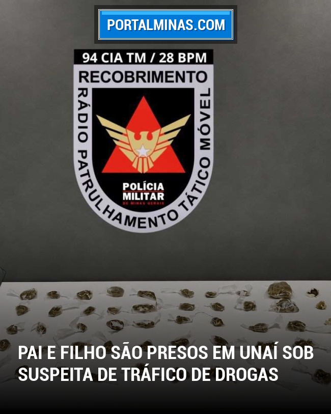 Pai e Filho São Presos em Unaí sob Suspeita de Tráfico de Drogas