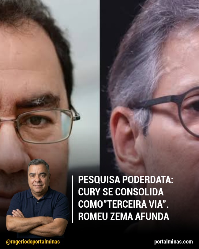 Pesquisa PoderData: Cury se Consolida Como"Terceira Via". Romeu Zema Afunda