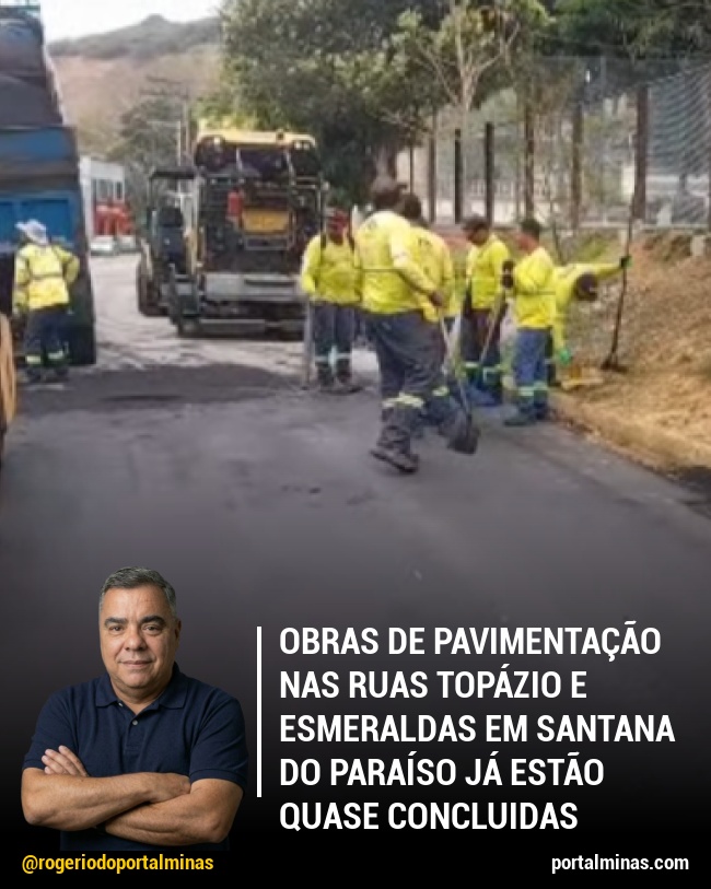 Obras de pavimentação nas ruas Topázio e Esmeraldas em Santana do Paraíso já estão quase concluidas