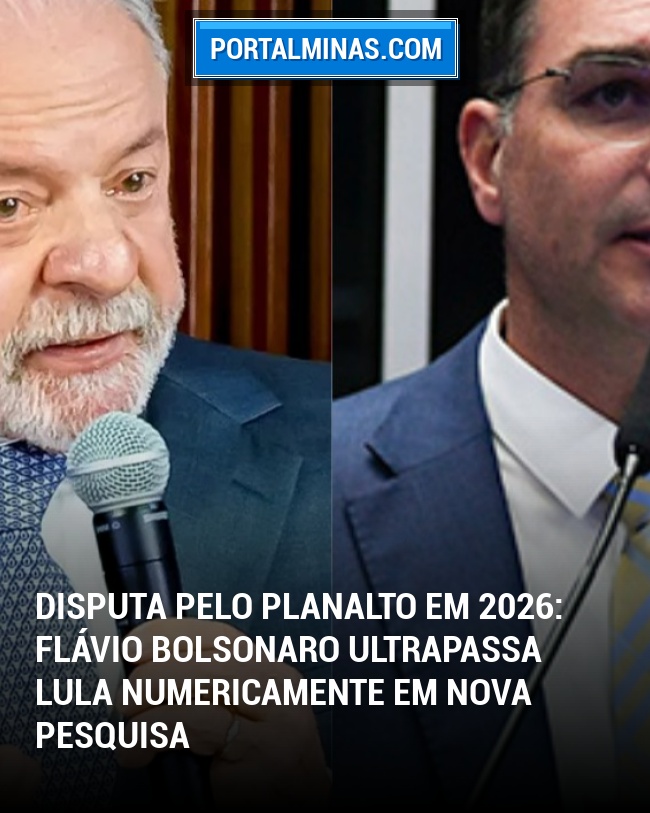 Disputa pelo Planalto em 2026: Flávio Bolsonaro ultrapassa Lula numericamente em nova pesquisa