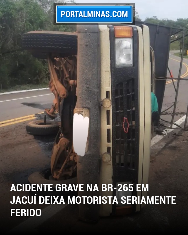 Acidente Grave na BR-265 em Jacuí Deixa Motorista Seriamente Ferido